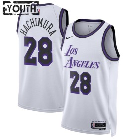 Camiseta Niños NBA Los Angeles Lakers Rui Hachimura 28 2022-23 Nike City Edition Blanco Swingman
